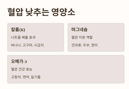 혈압 낮추는 데 도움 되는 영양소와 천연 식품
