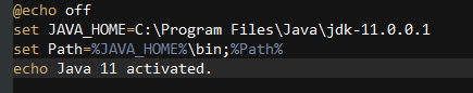 JDK11 배치파일