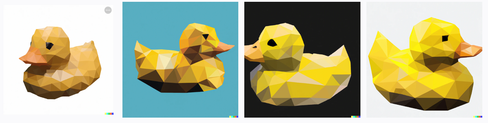 A polygon style&#44; rubber duck