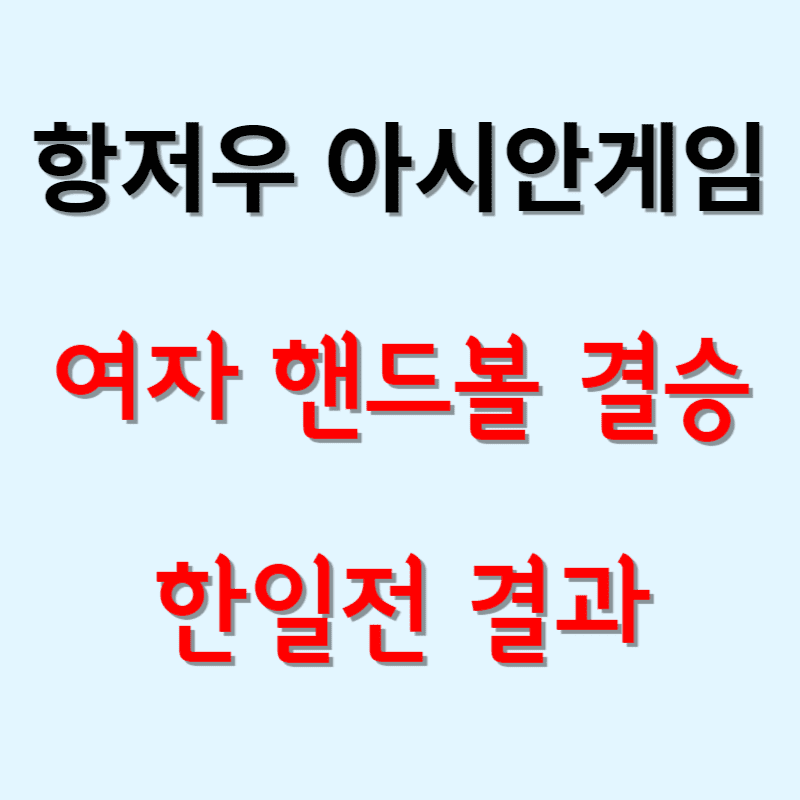 항저우 아시안 게임 여자 핸드볼 결승 결과