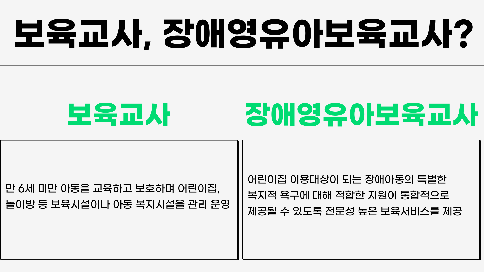 보육교사, 장애영유아보육교사 자격증