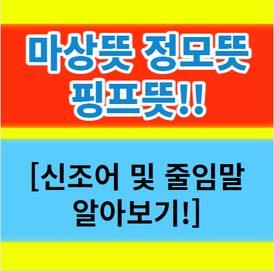  마상뜻 정모뜻 핑프뜻과 신조어의 줄임말 알아보기