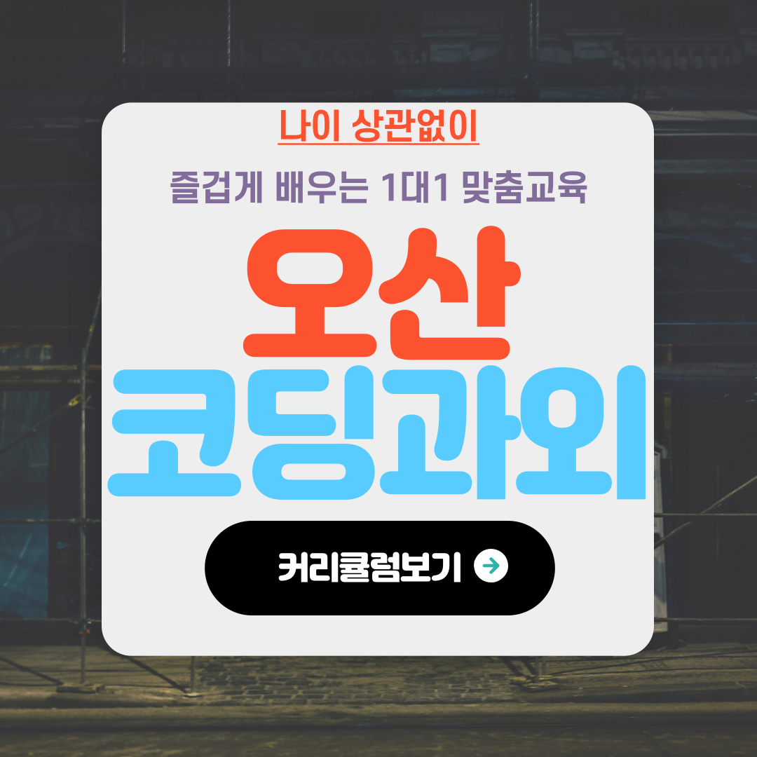  오산 코딩 과외 운암 컴퓨터 교육 파이썬 자바 스크립트 C언어 초등 중등 컴퓨터 학습