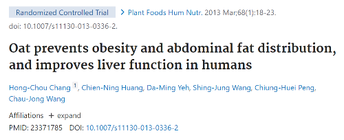 Oat prevents obesity and abdominal fat distribution&#44; and improves liver function in humans