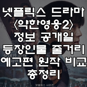 넷플릭스 오리지널 드라마 약한영웅 Class 2 정보 공개일 출연진 등장인물 줄거리 예고편 원작 비교 총정리
