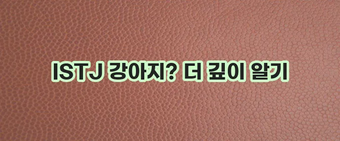 ISTJ 강아지 MBTI 분석, 숨겨진 성격적 특성이 궁금하지 않으신가요?