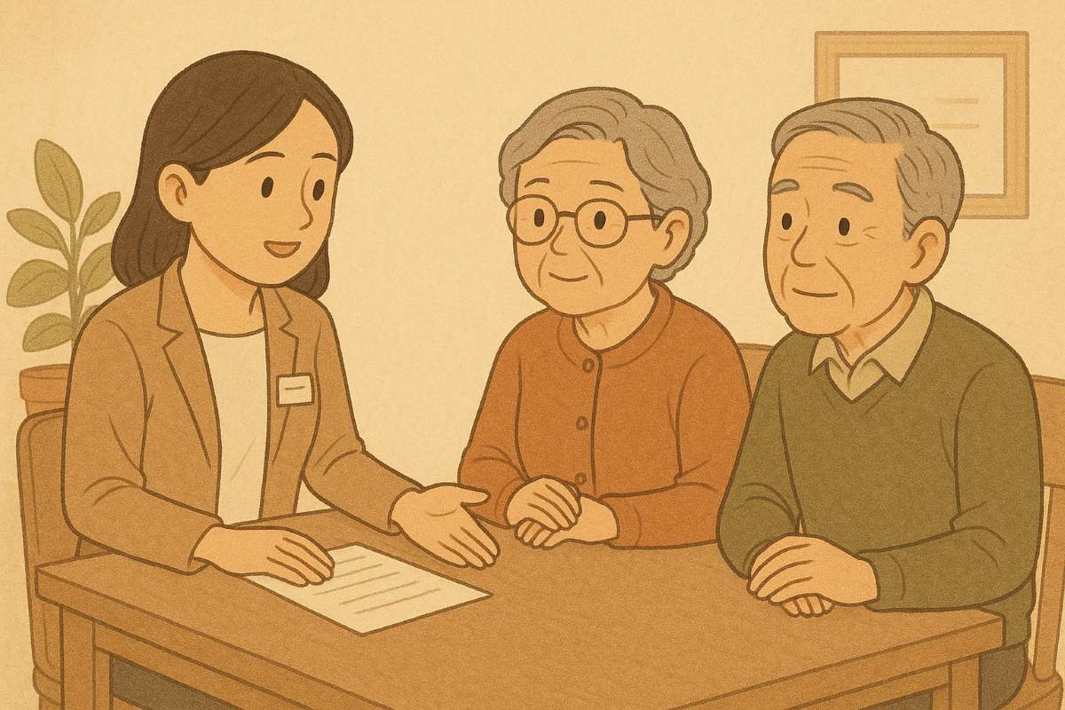 복지센터 상담받는 어르신들