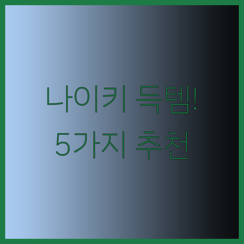 나이키 운동화 득템찬스?! 엄선된 5