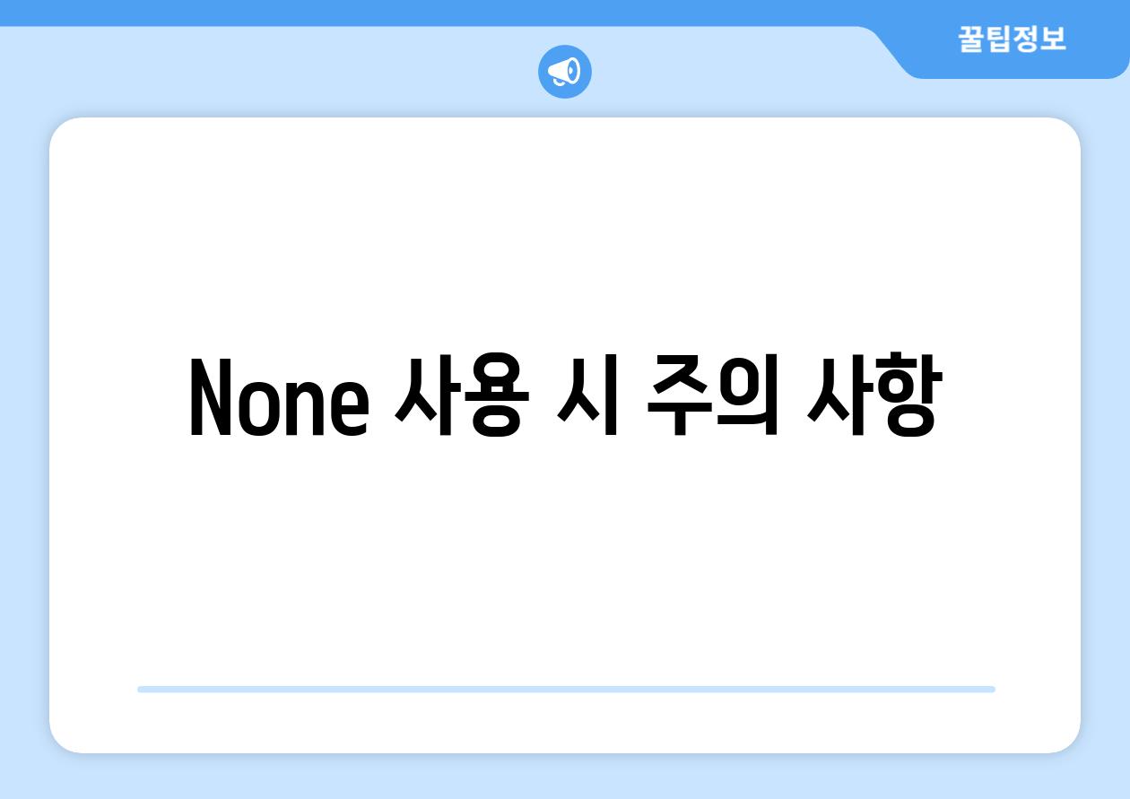 None 사용 시 주의 사항