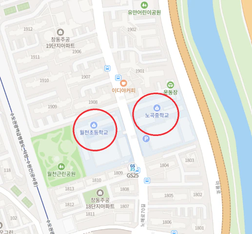 창동주공 19단지 학군