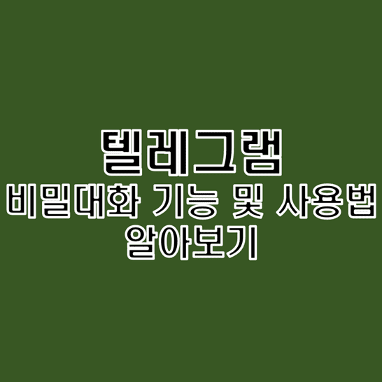  텔레그램 모바일 메신저 앱 비밀대화 기능 사용법