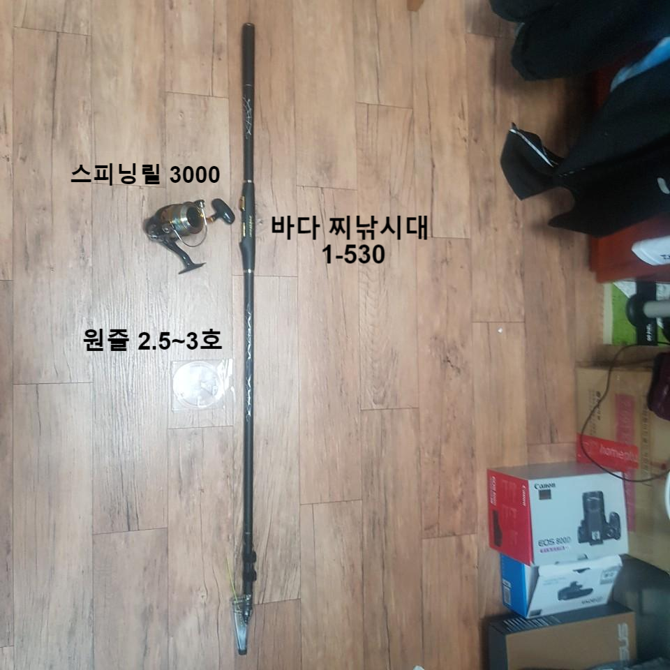  바다낚시 - 입문 바다 찌낚시 기본 장비 세팅(찌낚시대, 스피닐링, 원줄)