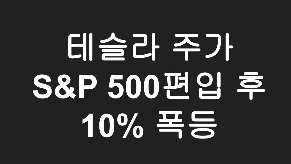  [미국주식] 테슬라(TSLA) 주식 주가 폭등, S & P 500편입 후?!