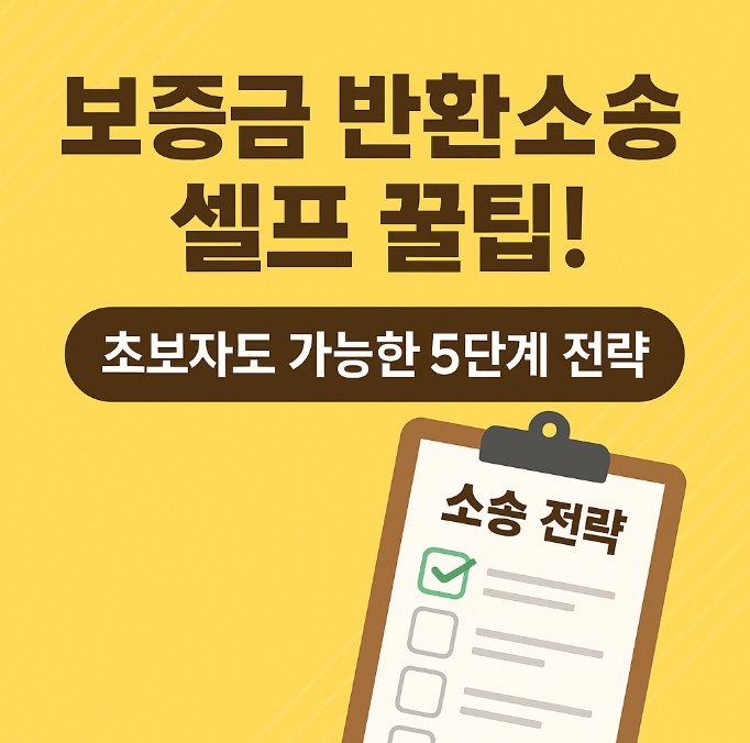 보증금 반환소송 셀프 방법