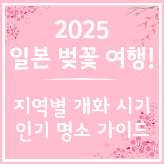 2025 일본 벚꽃 개화 정보 &amp; 인기명소 가이드