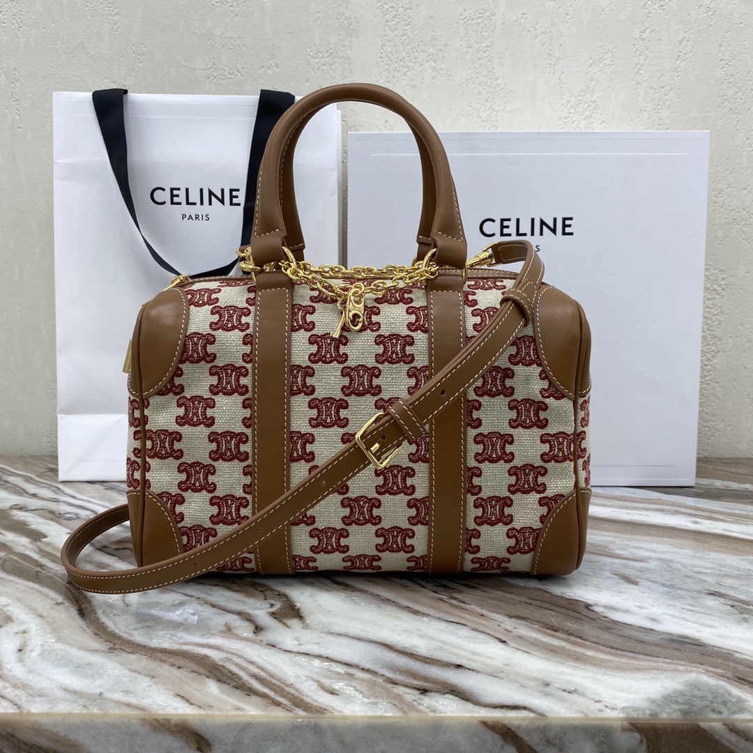  [CELINE] 셀린느 텍스타일 엠브로이더리 트리오페 스몰 보스턴백 193652CS8.19BR (2 COLOR)