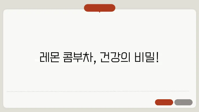 레몬 콤부차 효능