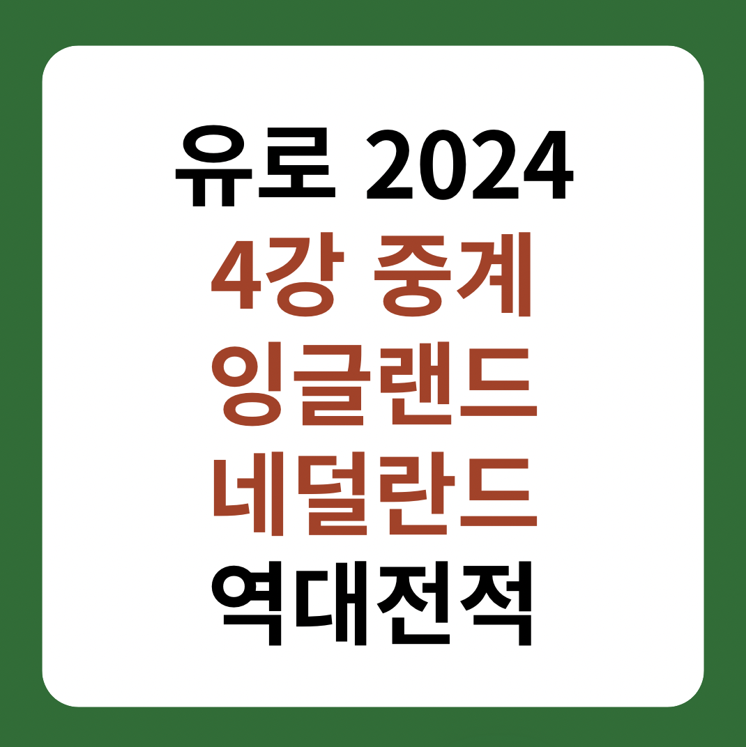 잉글랜드, 네덜란드 중계 '유로 2024 4강전' 썸네일 이미지