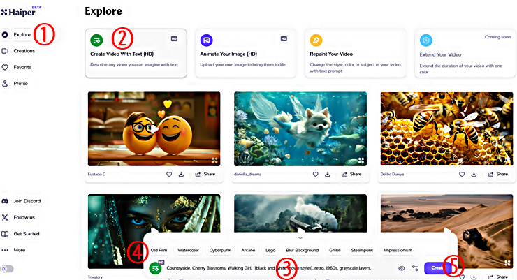 Haiper AI│Haiper AI │텍스트로 비디오 생성 방법