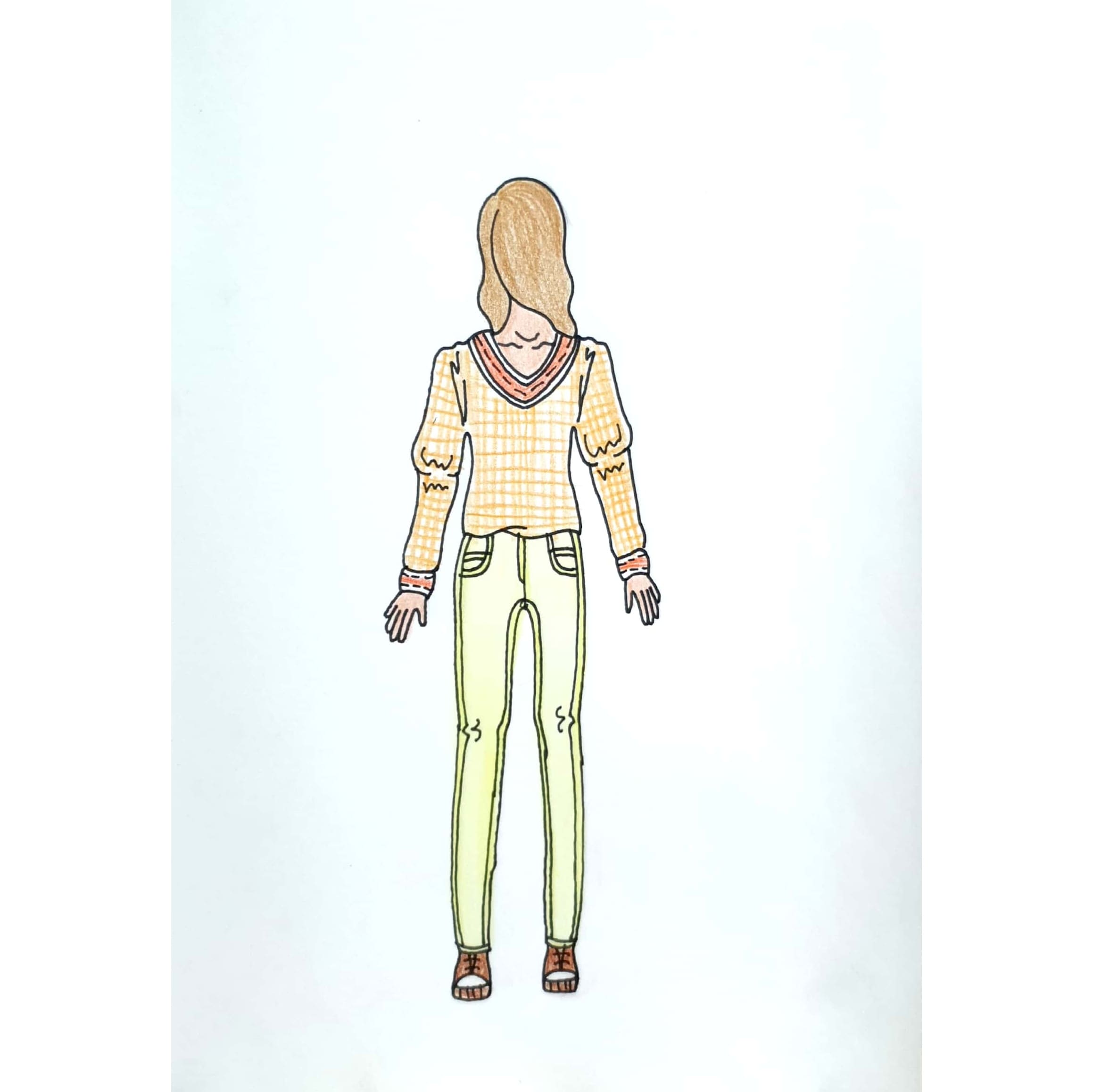  Front Back 앞뒤 / 일러스트 그림 드로잉 / 인물화 그리기