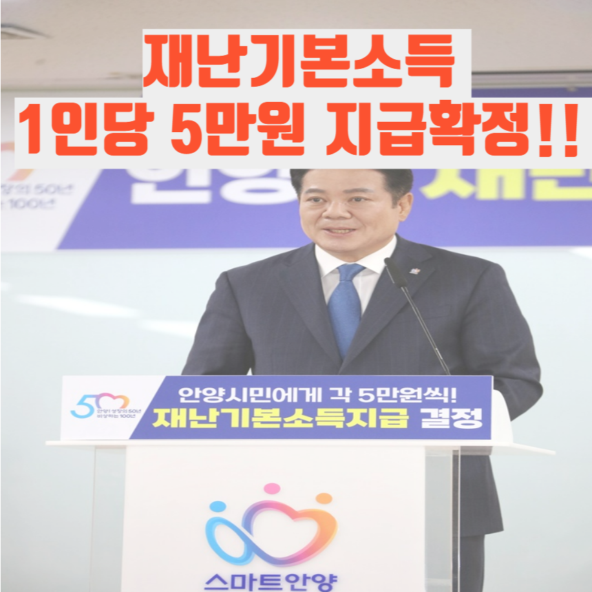  재난기본소득 1인당 5만원 지급확정: 경기지역화폐, 안양시민, 3월 6일부터 온라인 신청!