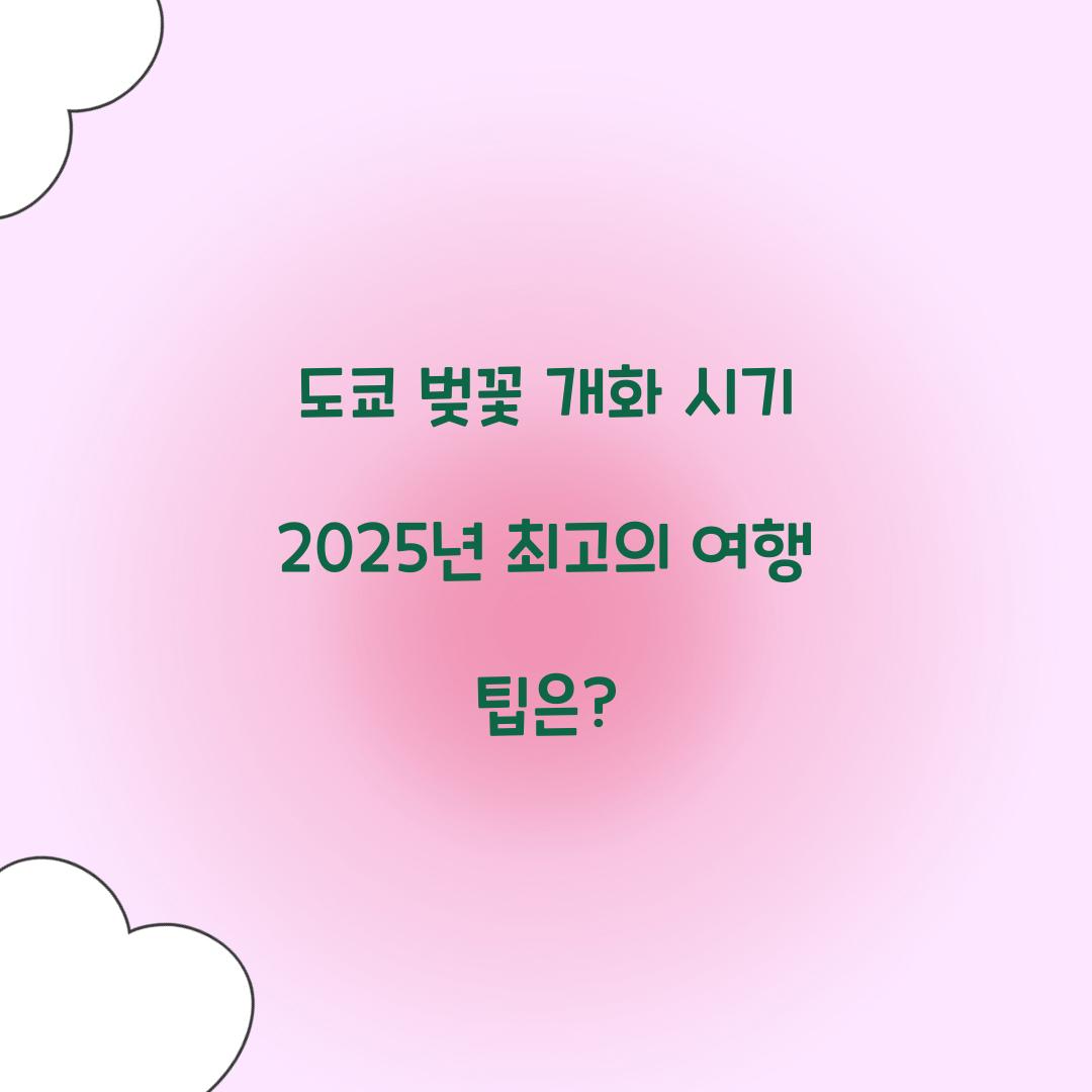 도쿄 벚꽃 개화 시기