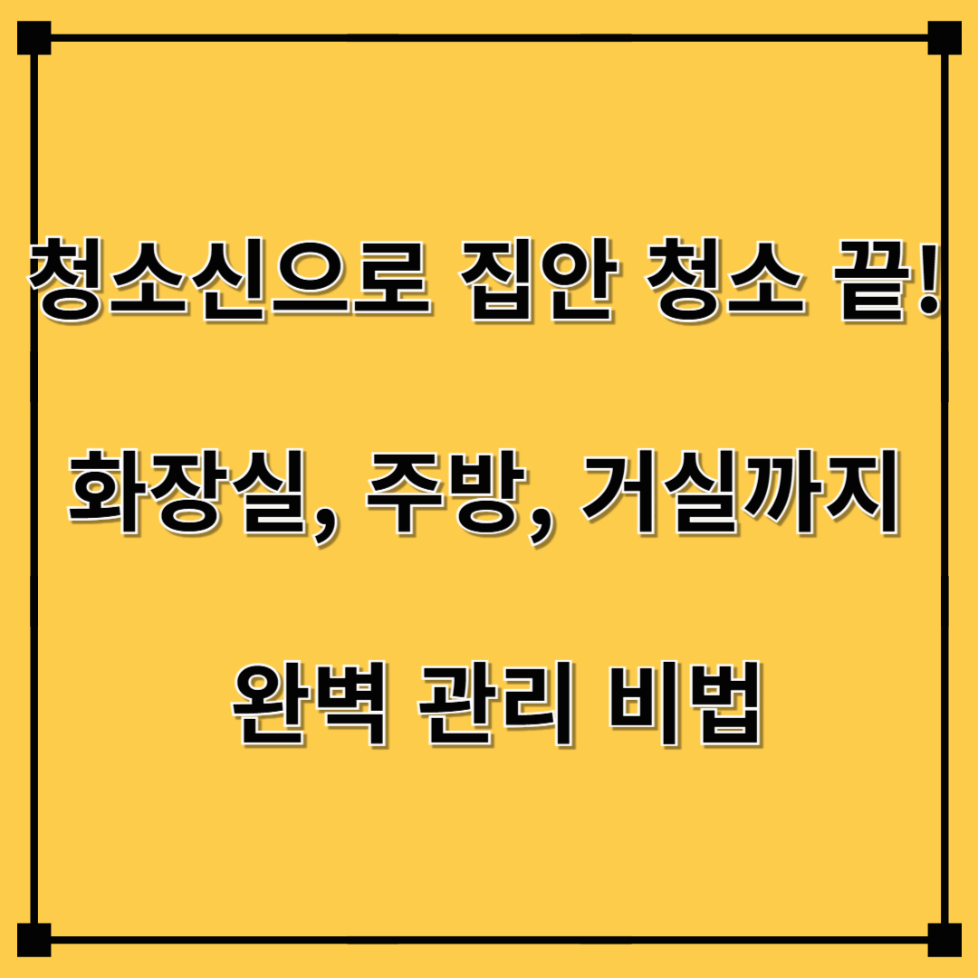 청소신으로 집안 청소 끝! 화장실, 주방, 거실까지 완벽 관리 비법