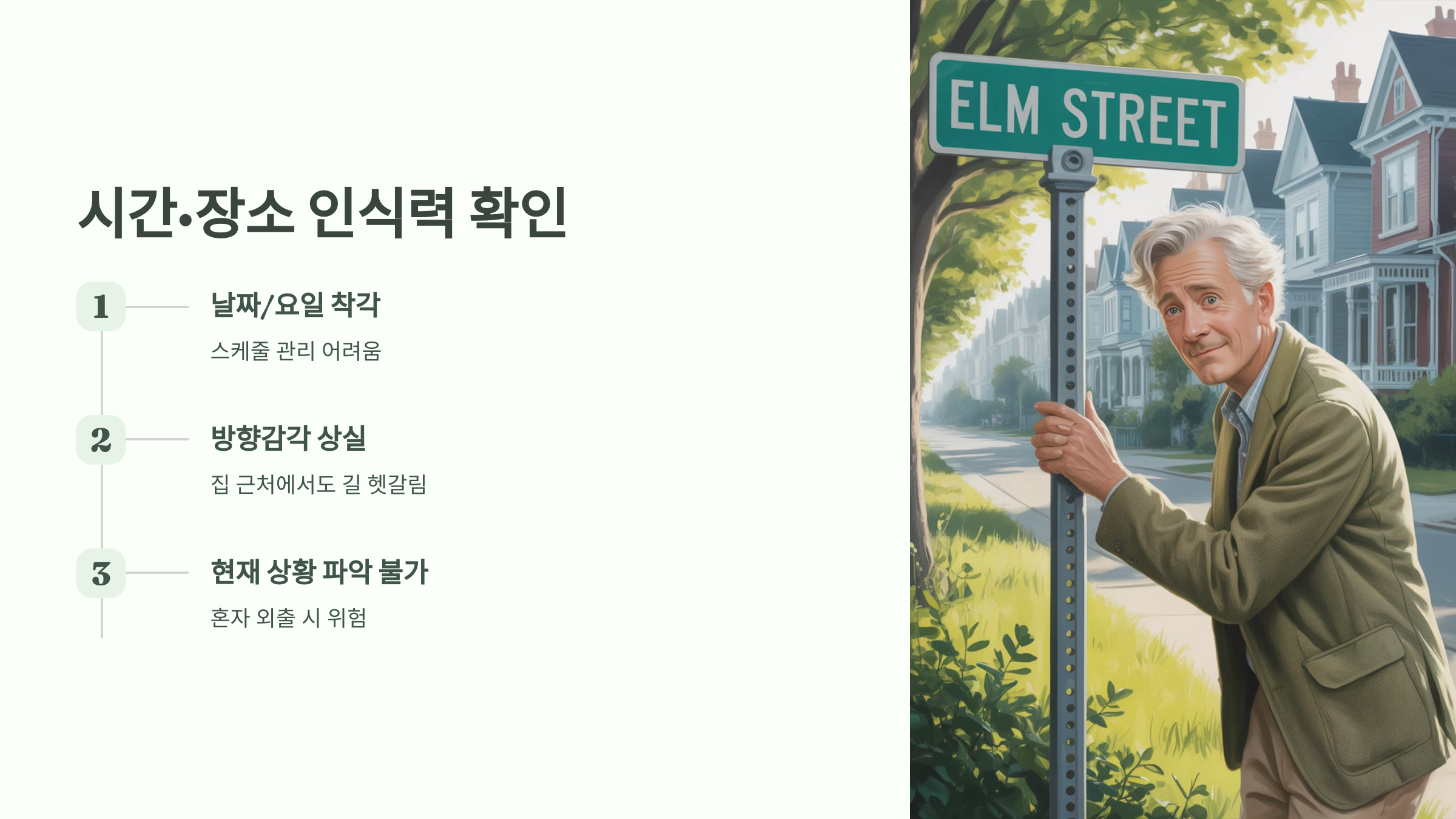 시간, 장소 인식력 확인