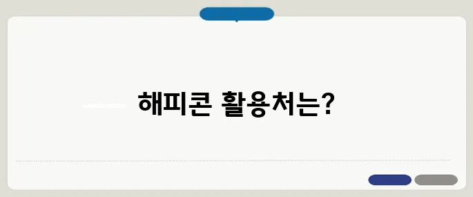 해피콘 사용처 정리 어디에서 바로 쓸 수 있을까?