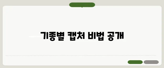 핸드폰 화면 캡처 방법 기종별 정리