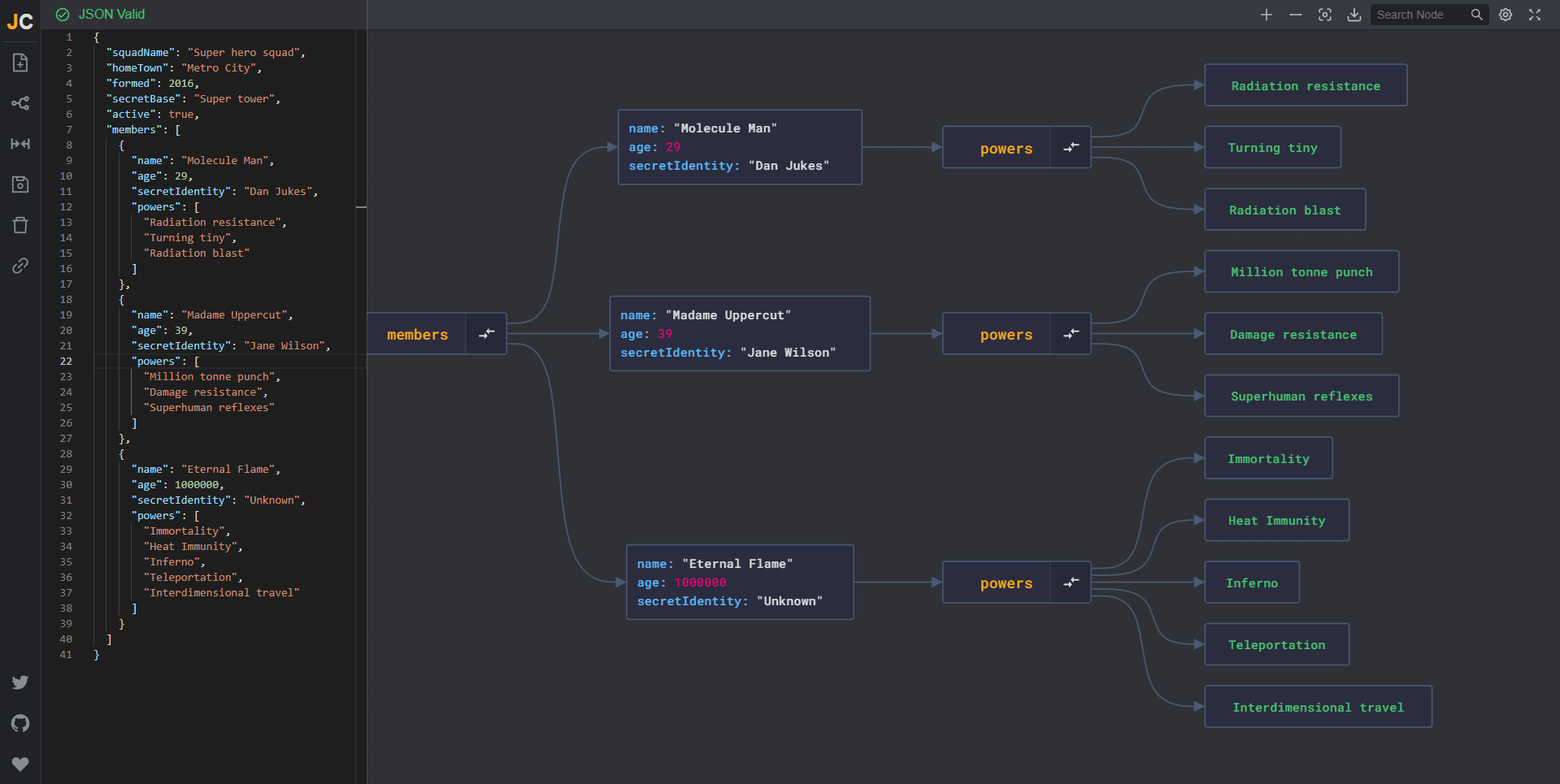 Screenshot of JSON Crack