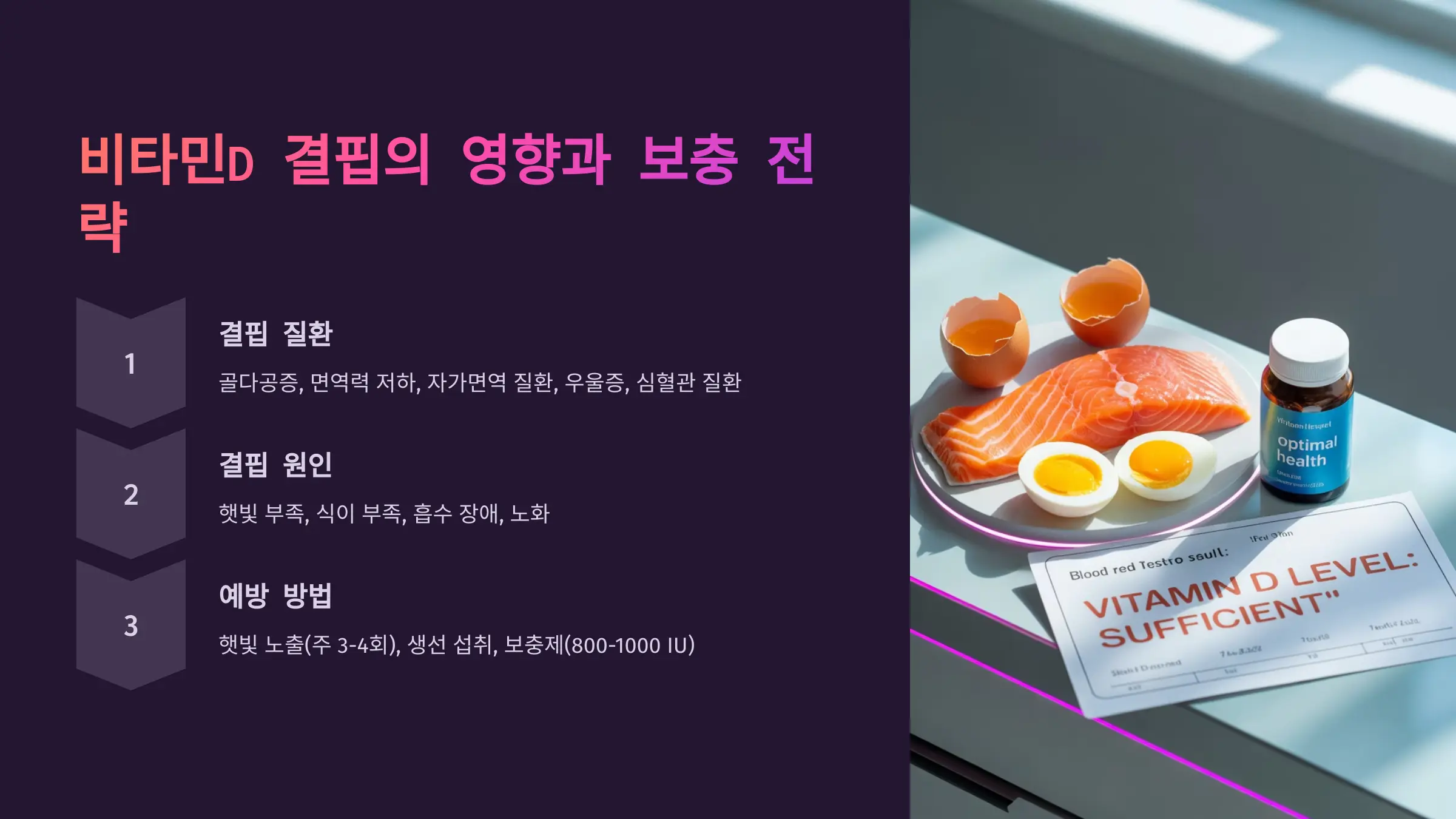 비타민D 결핍의 영향과 보충 전략