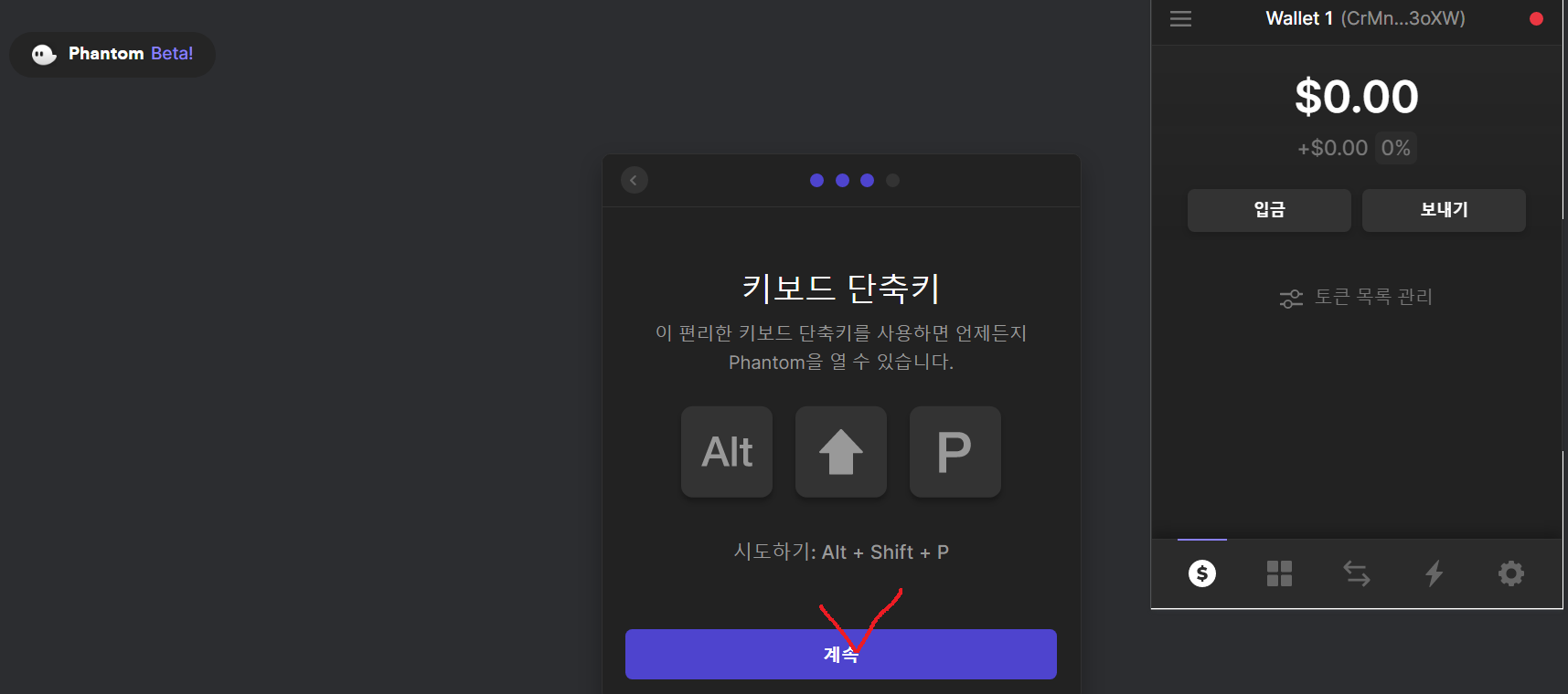 팬텀-지갑만들기-성공