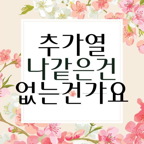 추가열 나같은건 없는건가요