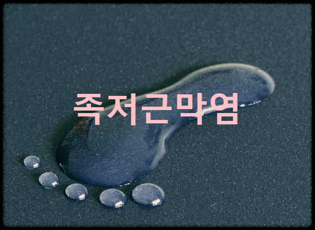  족저근막염 : 발바닥의 족저근막에 염증이 생기는 질환