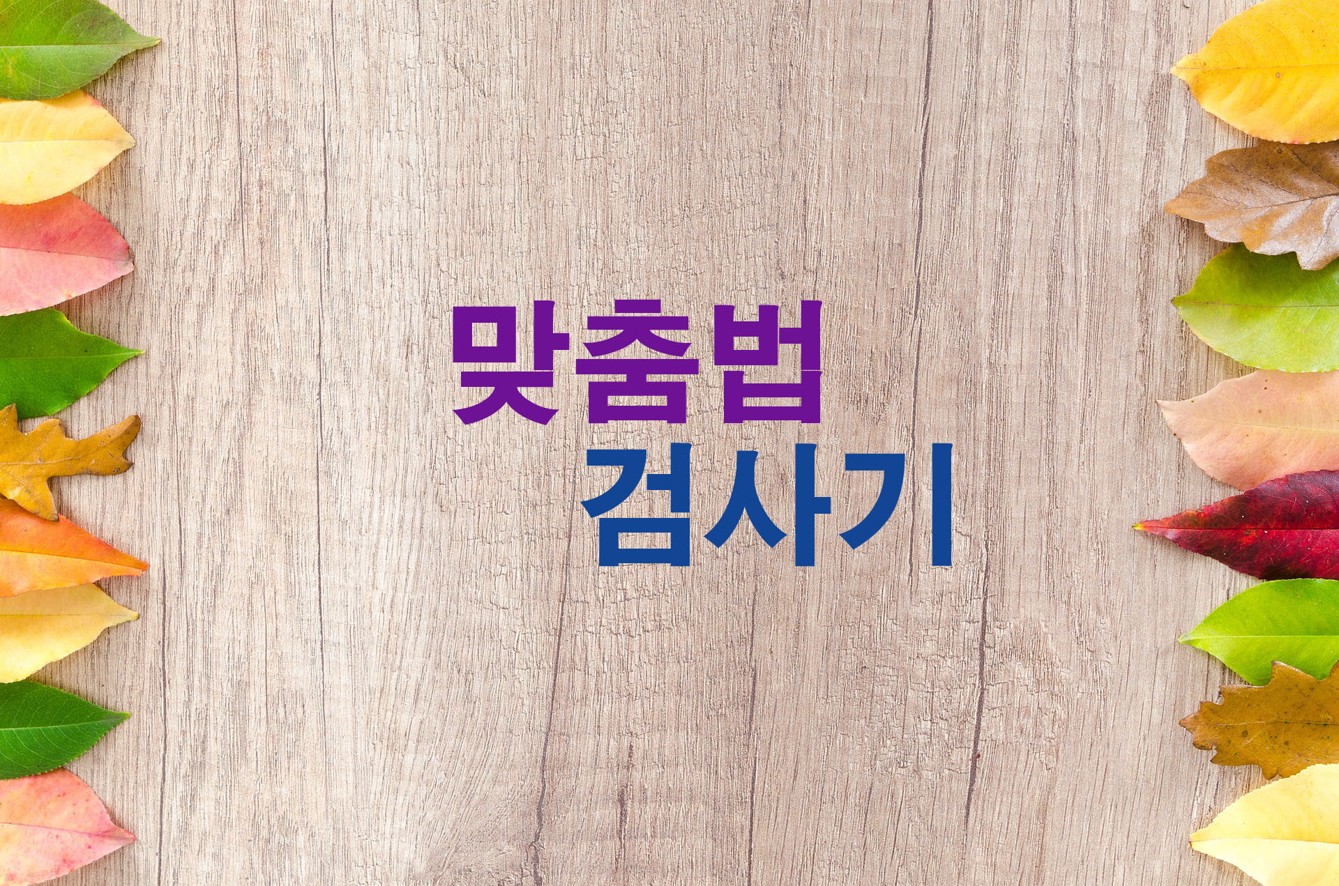 맞춤법검사기-소개