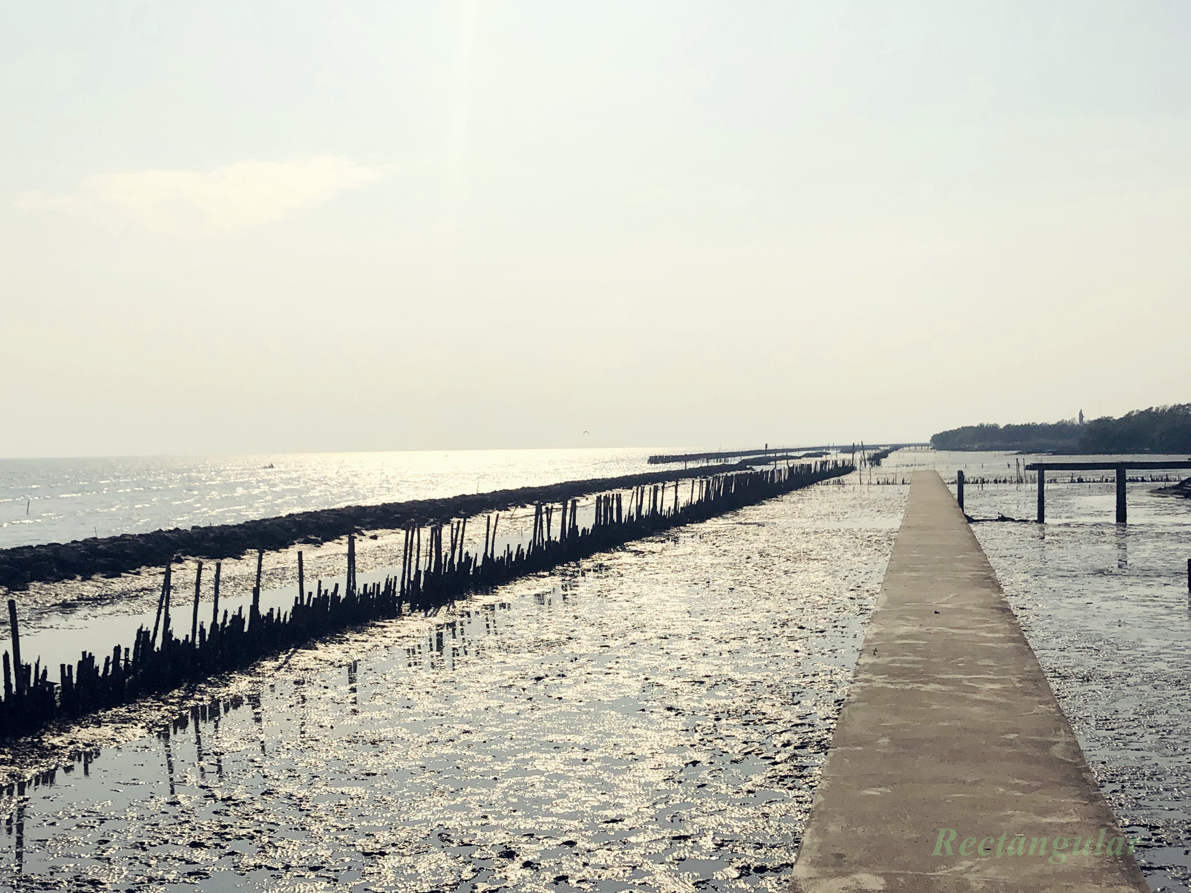 방콕에서 1 시간 거리의 바다인 사뭇사컨 바다 위의 매력적인 붉은 다리 싸판댕에 다녀왔어요.