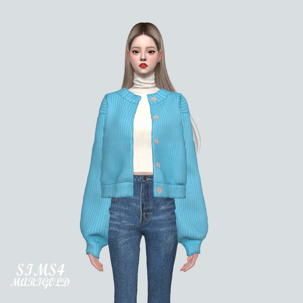 Sims4 CC] Ko4 Cardigan With Turtleneck T_Ko4 가디건과 터틀넥
