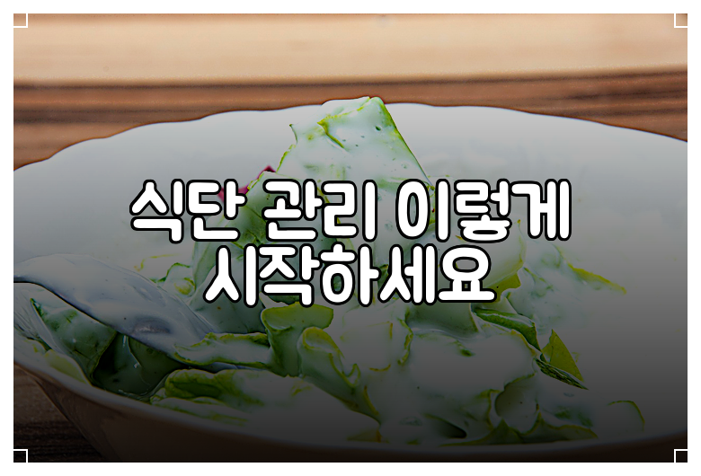 식단 관리 이렇게 시작하세요