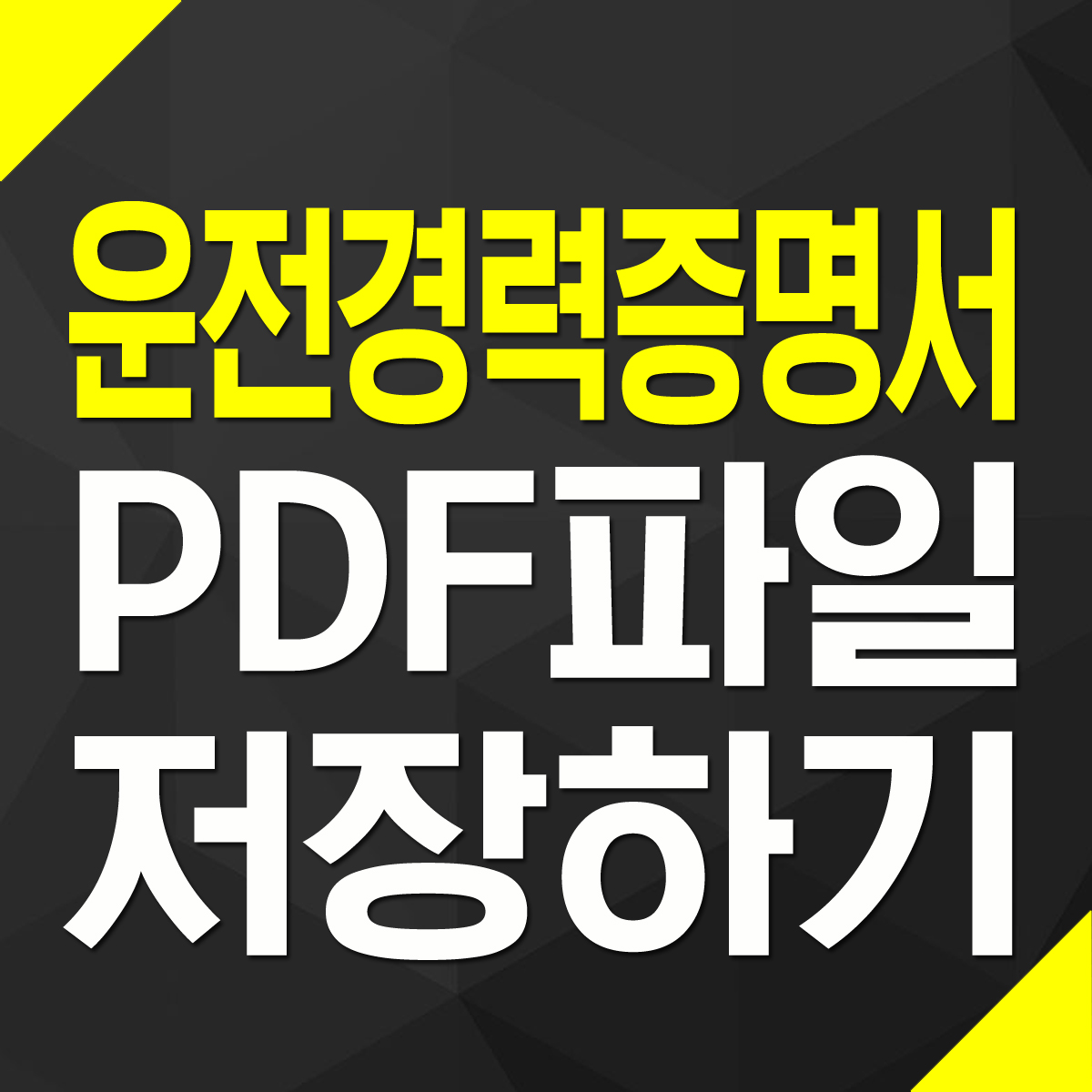 운전경력증명서 PDF 파일로 저장