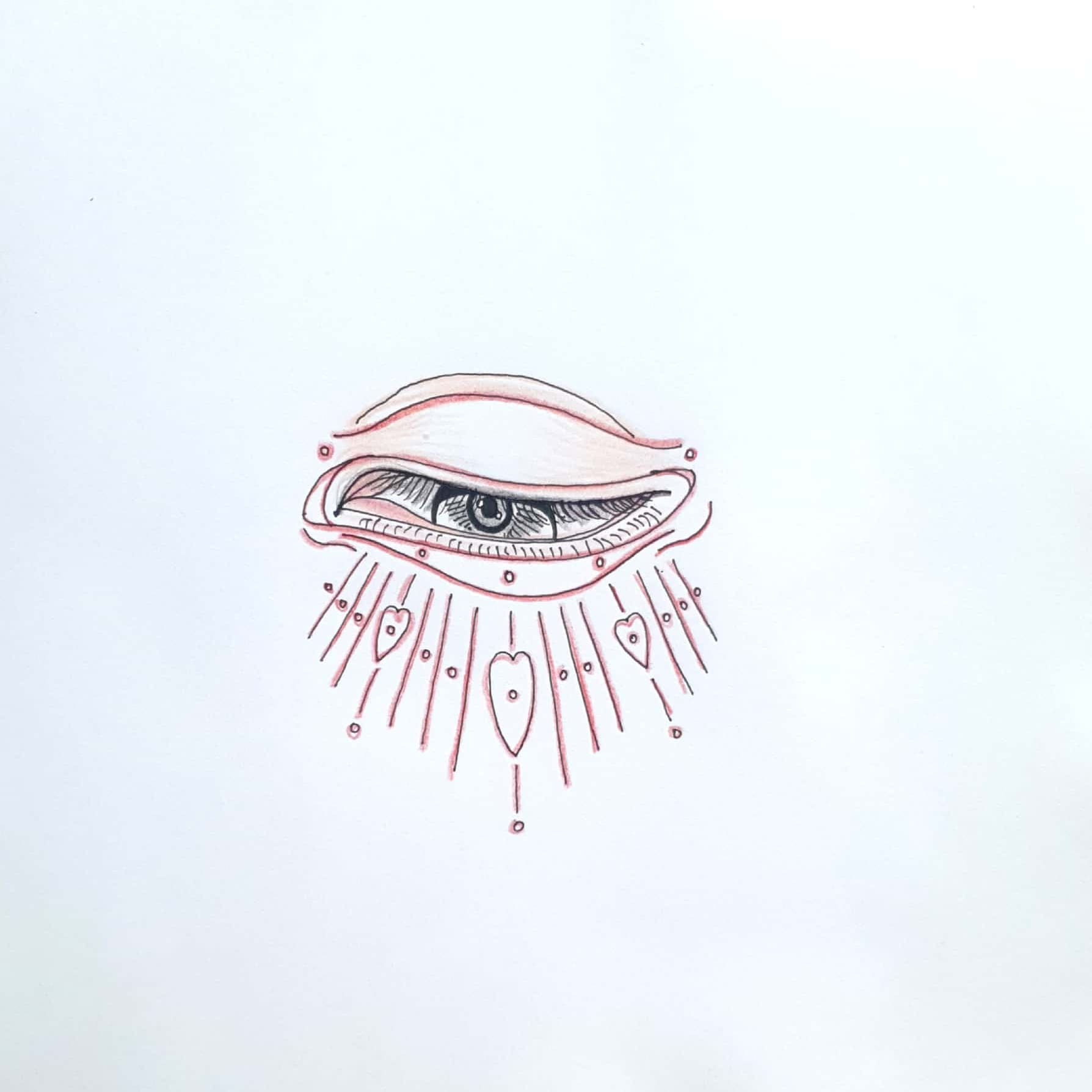  Red Heart 빨간 하트 / 일러스트 그림 드로잉 / 눈 그리기