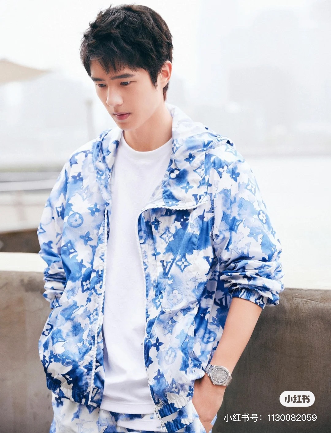  [LOUIS VUITTON] 루이비통 블루 워터컬러 윈드브레이커 자켓 1A8QZU