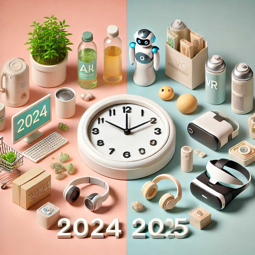 2024년과 2025년의 트렌드를 상징적으로 표현한 이미지