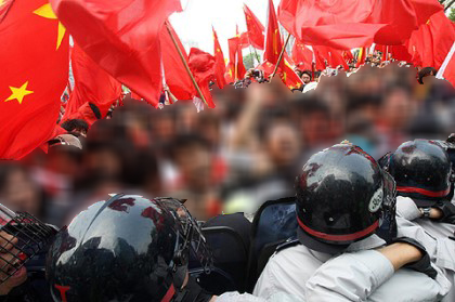 국내 체류 중인 중국인 불법폭력 시위