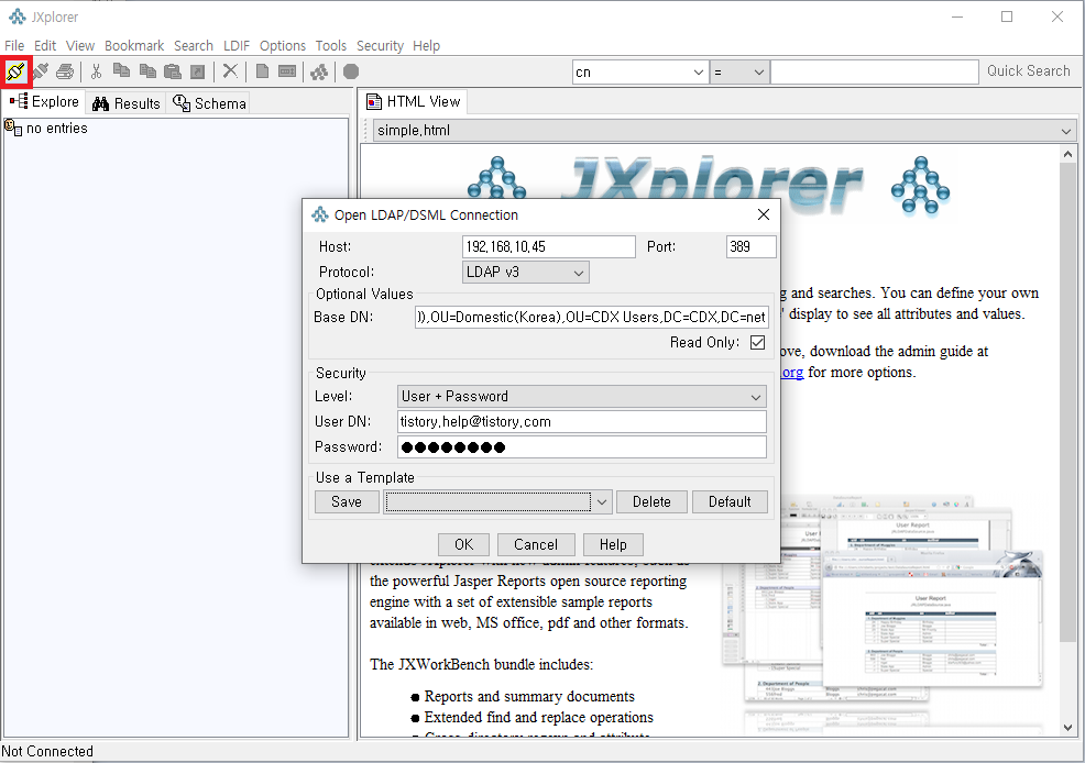 ldap connection setting