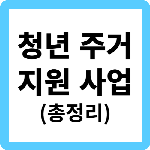 청년 주거 지원 사업 종류(총정리)