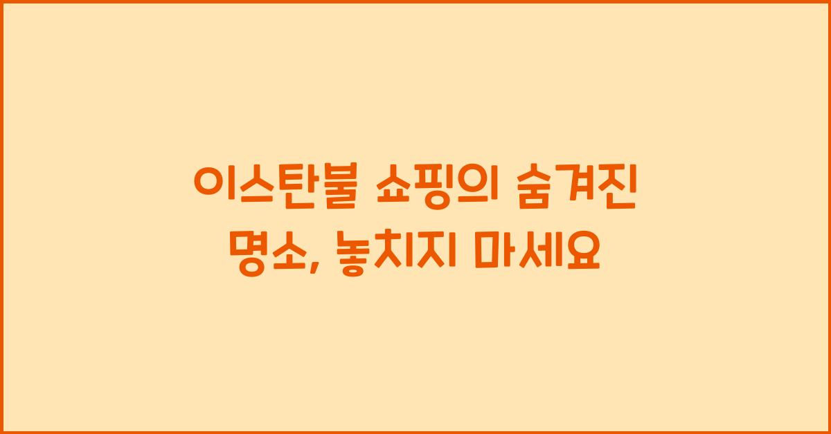 이스탄불 쇼핑