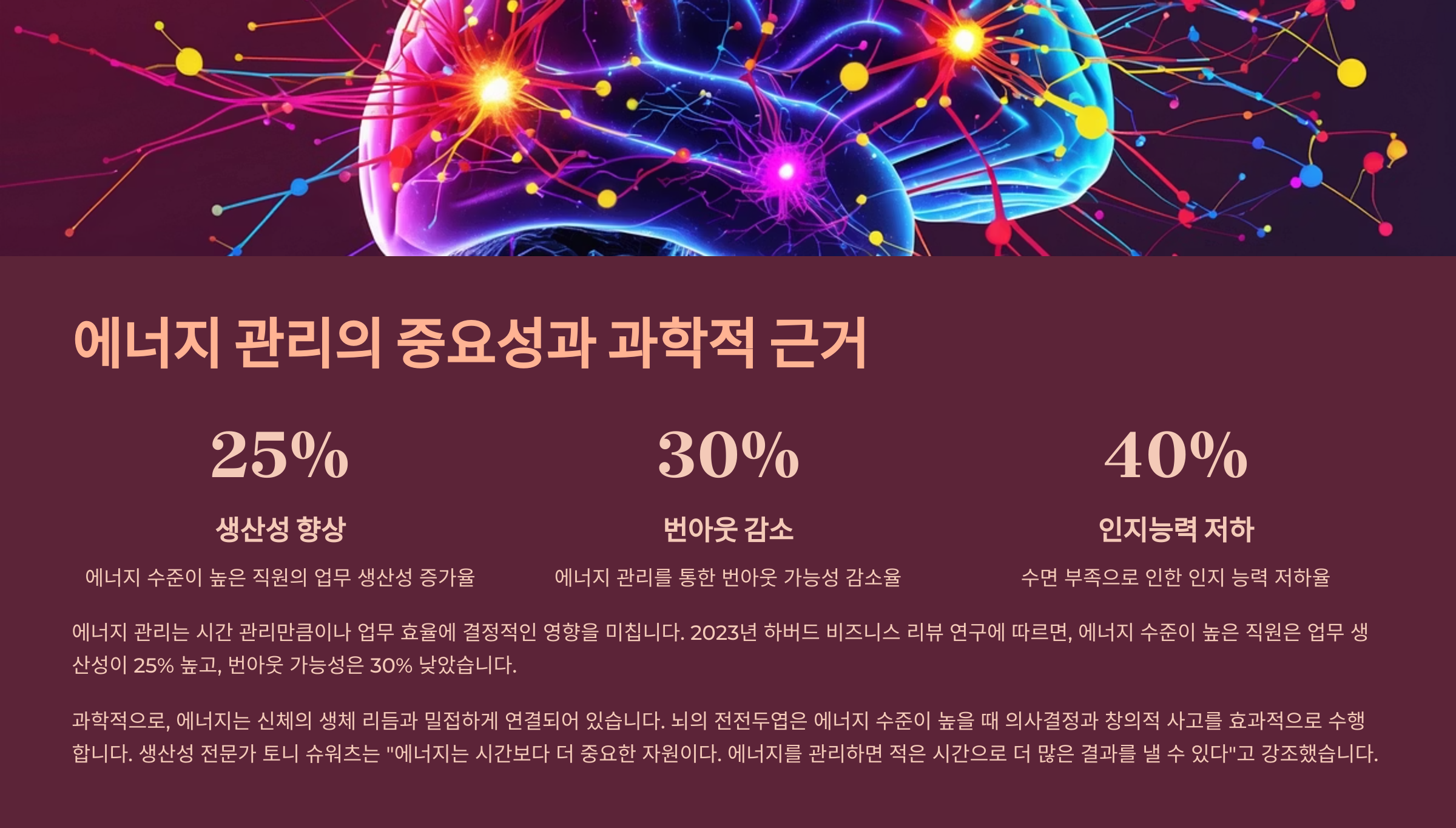 에너지 관리의 중요성과 과학적 근거
