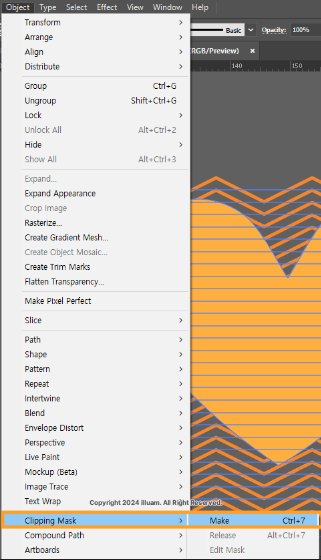 오브젝트에서 클리핑마스크 만들기