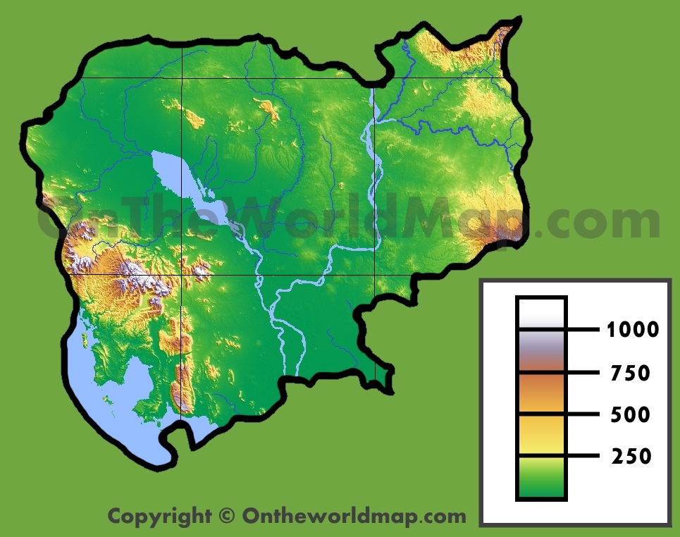 캄보디아 지도
캄보디아 지형도